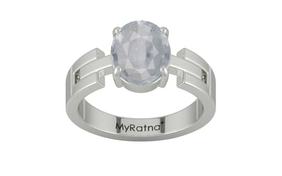 Sterling Silver Ceylon White Sapphire Ring Fine Quality (R8)