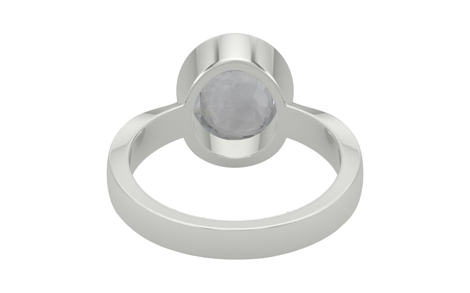 Sterling Silver Ceylon White Sapphire Ring Fine Quality (R9)