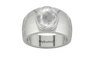 Sterling Silver Ceylon White Sapphire Ring Limited Quality (R1)