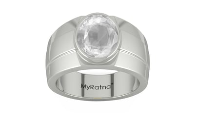 Sterling Silver Ceylon White Sapphire Ring Limited Quality (R1)