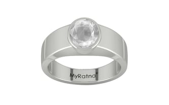 Sterling Silver Ceylon White Sapphire Ring Limited Quality (R10)