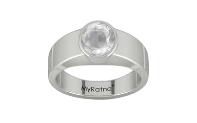Sterling Silver Ceylon White Sapphire Ring Limited Quality (R10)