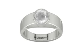 Sterling Silver Ceylon White Sapphire Ring Limited Quality (R10)