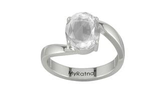 Sterling Silver Ceylon White Sapphire Ring Limited Quality (R2)