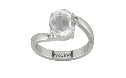 Sterling Silver Ceylon White Sapphire Ring Limited Quality (R2)