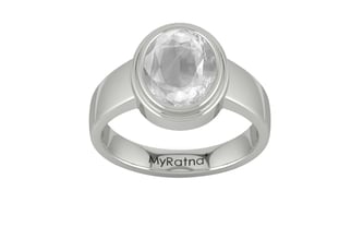 Sterling Silver Ceylon White Sapphire Ring Limited Quality (R3)