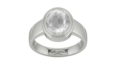 Sterling Silver Ceylon White Sapphire Ring Limited Quality (R3)