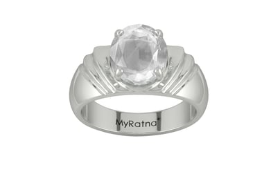 Sterling Silver Ceylon White Sapphire Ring Limited Quality (R4)