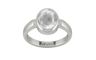 Sterling Silver Ceylon White Sapphire Ring Limited Quality (R6)