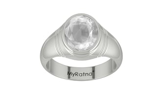 Sterling Silver Ceylon White Sapphire Ring Limited Quality (R7)