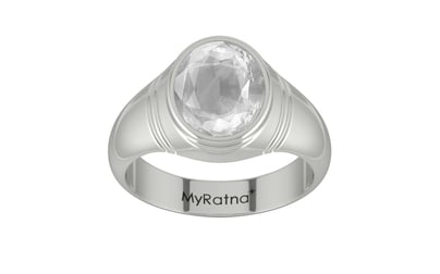 Sterling Silver Ceylon White Sapphire Ring Limited Quality (R7)