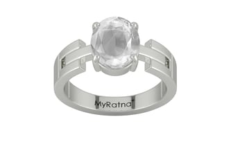 Sterling Silver Ceylon White Sapphire Ring Limited Quality (R8)