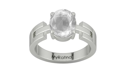 Sterling Silver Ceylon White Sapphire Ring Limited Quality (R8)