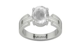 Sterling Silver Ceylon White Sapphire Ring Limited Quality (R8)