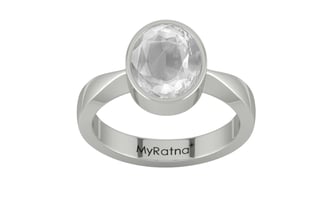 Sterling Silver Ceylon White Sapphire Ring Limited Quality (R9)