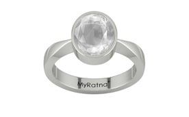 Sterling Silver Ceylon White Sapphire Ring Limited Quality (R9)