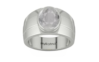 Sterling Silver Ceylon White Sapphire Ring Prime Quality (R1)