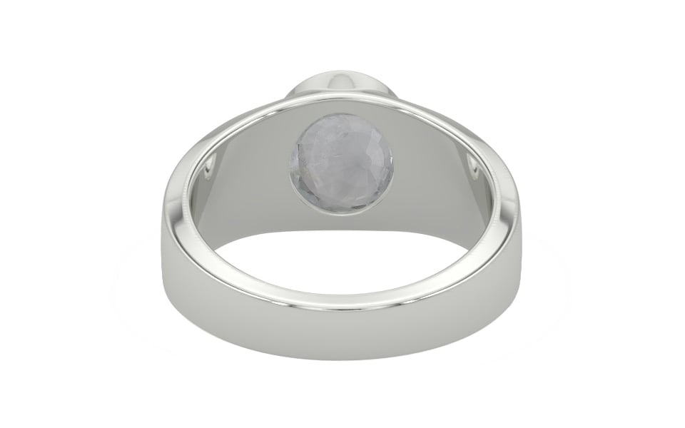 Sterling Silver Ceylon White Sapphire Ring Prime Quality (R10)