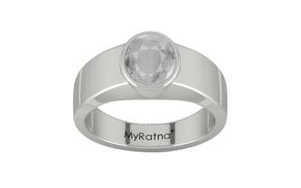 Sterling Silver Ceylon White Sapphire Ring Prime Quality (R10)