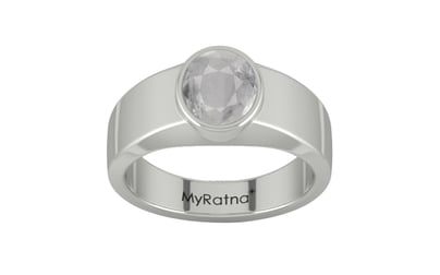 Sterling Silver Ceylon White Sapphire Ring Prime Quality (R10)