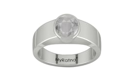 Sterling Silver Ceylon White Sapphire Ring Prime Quality (R10)