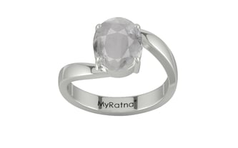 Sterling Silver Ceylon White Sapphire Ring Prime Quality (R2)