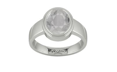 Sterling Silver Ceylon White Sapphire Ring Prime Quality (R3)