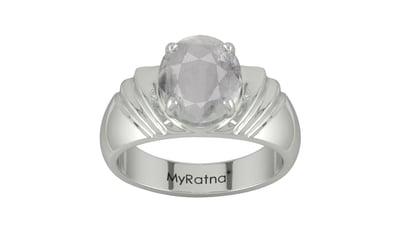 Sterling Silver Ceylon White Sapphire Ring Prime Quality (R4)