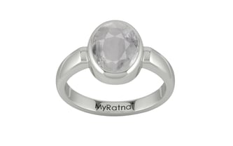 Sterling Silver Ceylon White Sapphire Ring Prime Quality (R6)