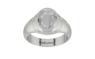 Sterling Silver Ceylon White Sapphire Ring Prime Quality (R7)