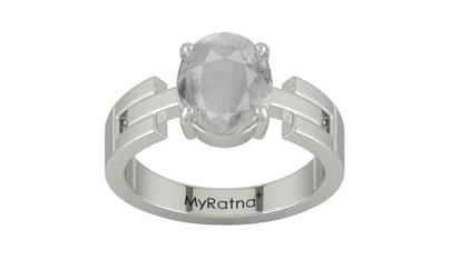 Sterling Silver Ceylon White Sapphire Ring Prime Quality (R8)