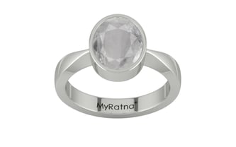 Sterling Silver Ceylon White Sapphire Ring Prime Quality (R9)