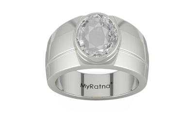 Sterling Silver Ceylon White Sapphire Ring Rare Quality (R1)