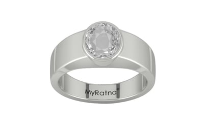 Sterling Silver Ceylon White Sapphire Ring Rare Quality (R10)