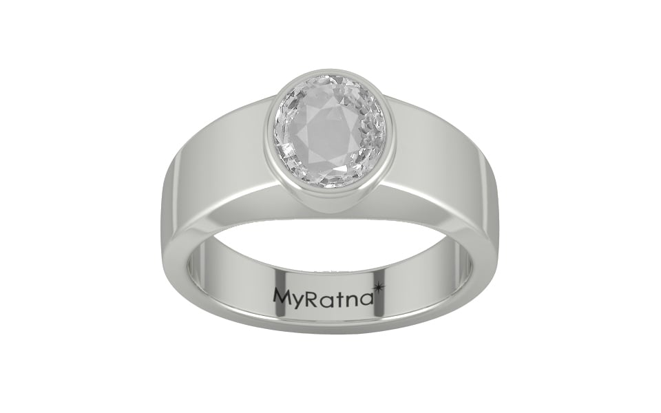 Sterling Silver Ceylon White Sapphire Ring Rare Quality (R10)