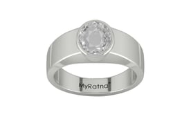 Sterling Silver Ceylon White Sapphire Ring Rare Quality (R10)