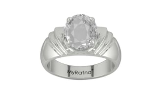 Sterling Silver Ceylon White Sapphire Ring Rare Quality (R4)