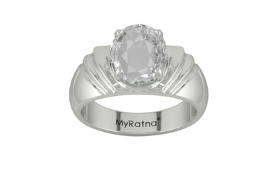 Sterling Silver Ceylon White Sapphire Ring Rare Quality (R4)