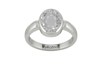 Sterling Silver Ceylon White Sapphire Ring Rare Quality (R6)