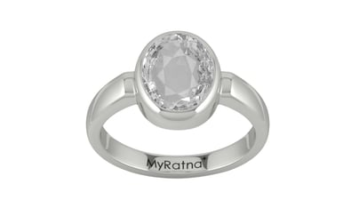 Sterling Silver Ceylon White Sapphire Ring Rare Quality (R6)