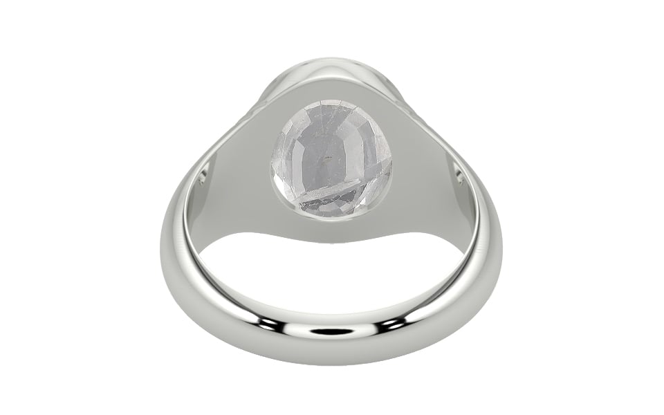 Sterling Silver Ceylon White Sapphire Ring Rare Quality (R7)
