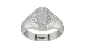 Sterling Silver Ceylon White Sapphire Ring Rare Quality (R7)