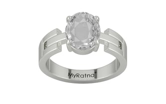 Sterling Silver Ceylon White Sapphire Ring Rare Quality (R8)