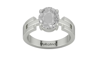 Sterling Silver Ceylon White Sapphire Ring Rare Quality (R8)