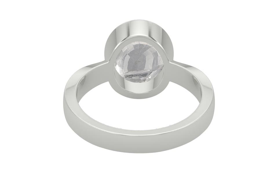 Sterling Silver Ceylon White Sapphire Ring Rare Quality (R9)