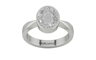 Sterling Silver Ceylon White Sapphire Ring Rare Quality (R9)