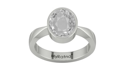 Sterling Silver Ceylon White Sapphire Ring Rare Quality (R9)