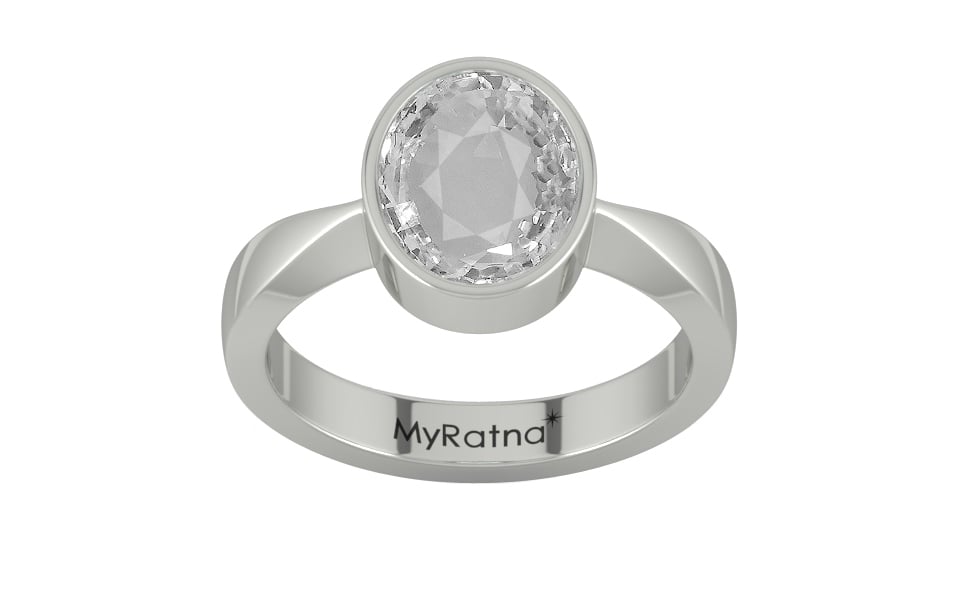 Sterling Silver Ceylon White Sapphire Ring Rare Quality (R9)