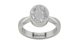 Sterling Silver Ceylon White Sapphire Ring Rare Quality (R9)