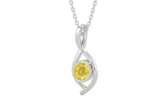 Sterling Silver Ceylon Yellow Sapphire Pendant Limited Quality (P1)